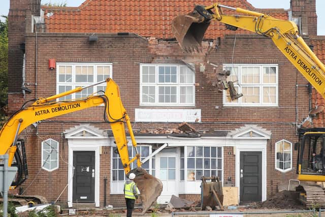 The demolition of the former Joyful Whippet pub in Sompting began this week. Picture: Eddie Mitchell