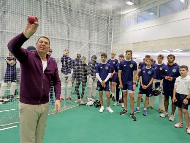 Shane Warne holds court at BACA / Picture: Sussex Cricket