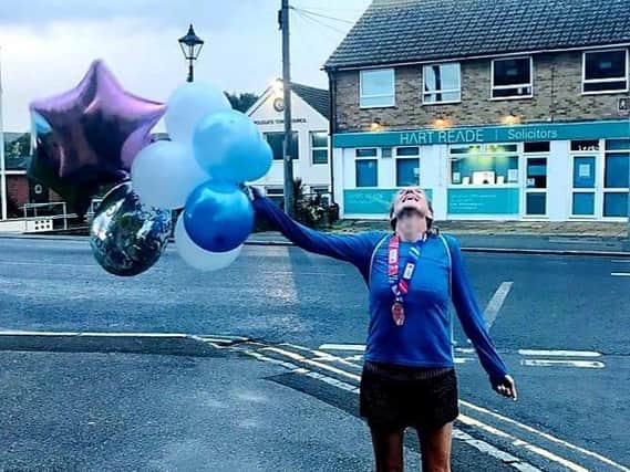 Polegate Plodder Helen Long after her London Marathon effort