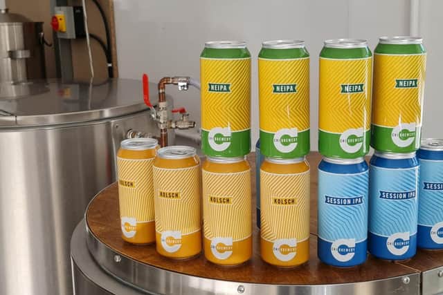 The brewery has three beers canned and ready to go: A session IPA, a New England IPA and a Kolsch.