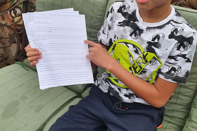 David's son, Kevin Gabriel, wrote a letter to the council explaining how he feels about starting in year seven