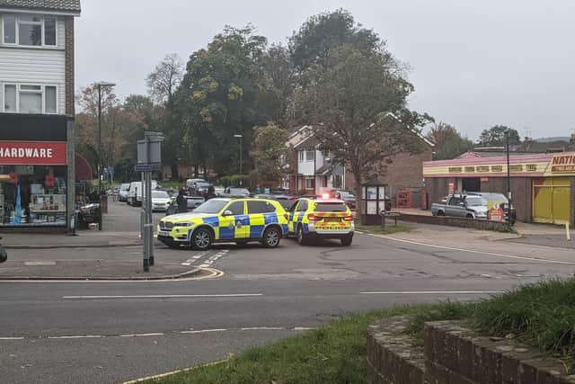Sussex Police said armed officers were called to Hassocks after receiving reports of a man with a knife.