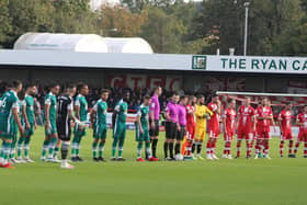 Reds line-up before the Sutton United game. Picture by Cory Pickford
