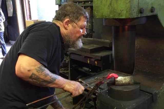 Blacksmith Nigel Stenning from Ditchling had his lower left leg amputated after diabetes caused  an infection in his foot