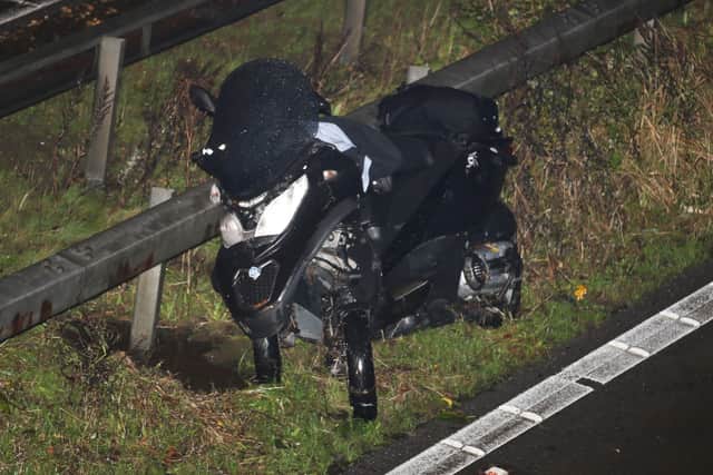 M23 collision involving motorbike. Picture from Eddie Mitchell SUS-211021-072528001