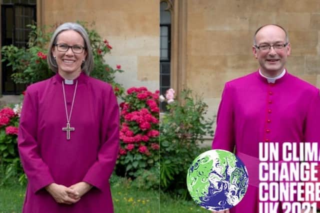 The Bishop of Horsham, Ruth Bushyager, and the Bishop of Lewes, Will Hazlewood.