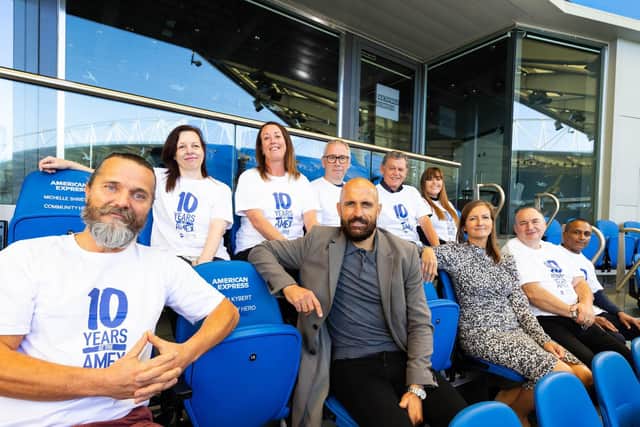 Some of the community heroes with Bruno at the Amex