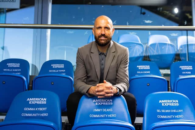 Brighton and Hove Albion's former captain and now coach with some of the community heroes seats