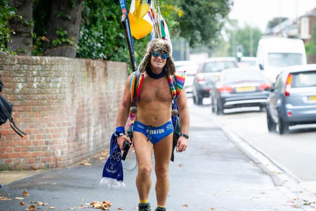 Charity fundraiser Speedo Mick is on the home leg of his 2,000-mile charity walk across the UK and Ireland. Picture:  Habibur Rahman