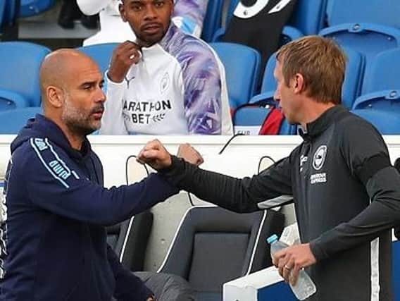 Pep Guardiola and Graham Potter will cross swords once more at the Amex Stadium this evening