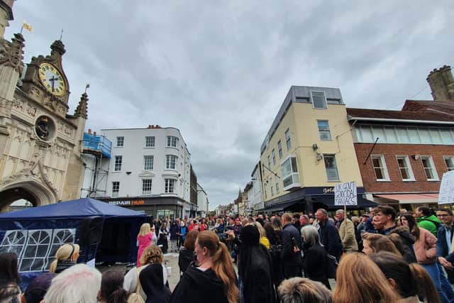 A large crowd has gathered at the event today. Picture by Joss Roupell