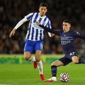 Phil Foden scored twice against Albion at the Amex Stadium - his fourth in three matches against Graham Potter's team