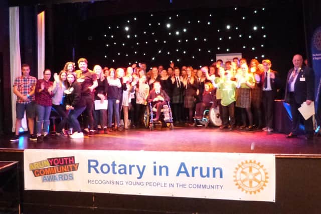 All the prize winners at the Arun Youth Community Awards in 2019
