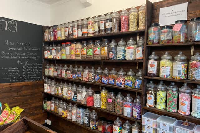 The well-stocked shelves of Candy Time, in Bognor Regis