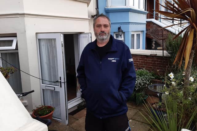 Rob Davison, resident of South Terrace, who's flat was destroyed by the floods last week