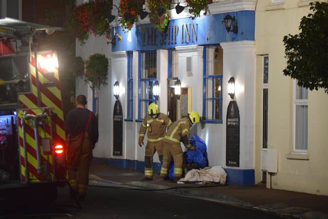 Fire at the Ship Inn, Eastbourne. Photo by Dan Jessup SUS-211027-082521001