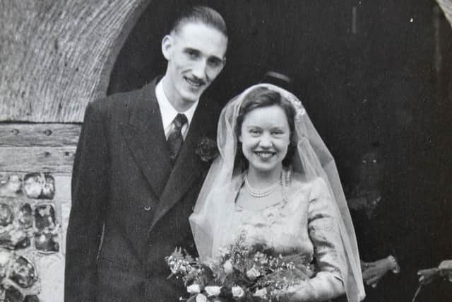 Bev and Mary Taylor on their wedding day, October 27, 1951