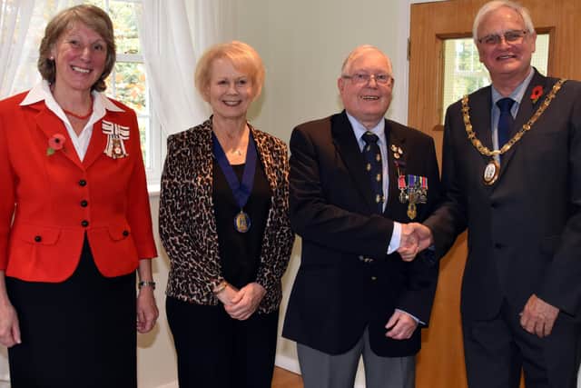 The Lord Lieutenant of West Sussex, Mrs Susan Pyper, with Margaret Baker, David Collins and Haywards Heath Town Mayor Howard Mundin. Picture: Haywards Heath Town Council.
