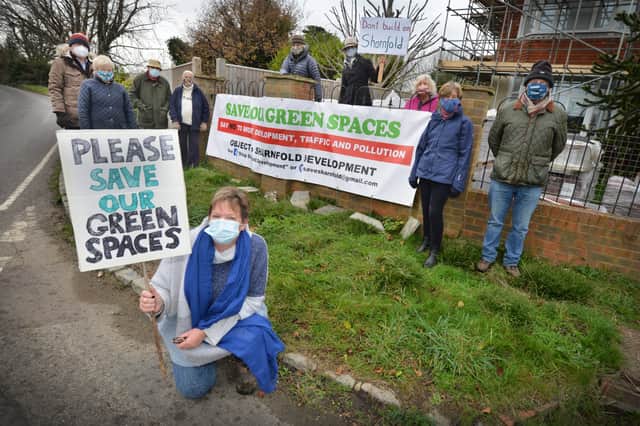 Campaign against building 400 houses on Sharnfold, Stone Cross, pictured late last year