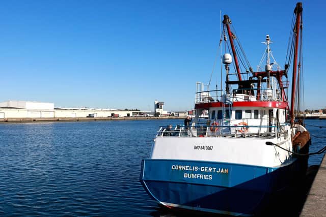 The Cornelis Gert Jan in Le Harve after being detained by French authorities. Picture: SAMEER AL-DOUMY/AFP via Getty Images