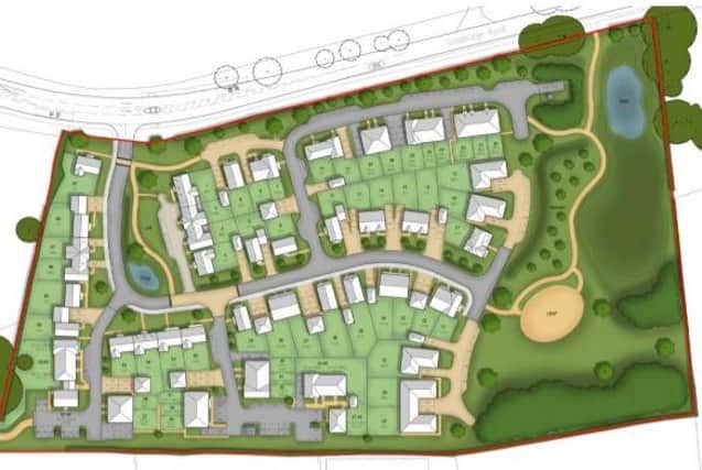 Proposed layout of housing on edge of Newick