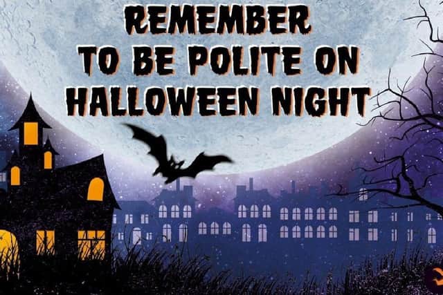 Sussex Police are urging residents to be respectful this Halloween and not to cause distress to people who dislike it. Picture: Sussex Police.