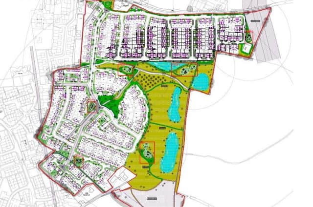 Proposed layout of the 300-home Hailsham development