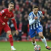 Albion's Adam Lallana enjoyed a midfield tussle with his old Liverpool teammate Jordan Henderson at Anfield