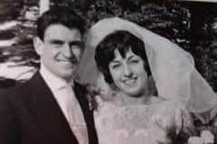 Liz and Colin Baker on their wedding day in 1961