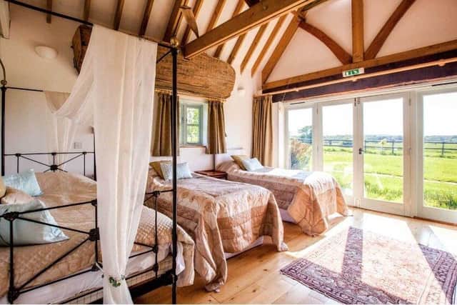 One of the bedrooms at the award-winning House on the Brooks near Pulborough