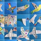 Paper birds designed by Eastbourne students