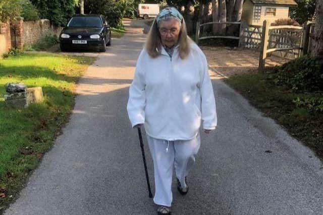 Audrey Hall set out from her cottage in Warningcamp, near Arundel, each day for a 2k circular walk, until she had clocked up the full distance for the Mouth Cancer 10 KM Awareness Walk 2021