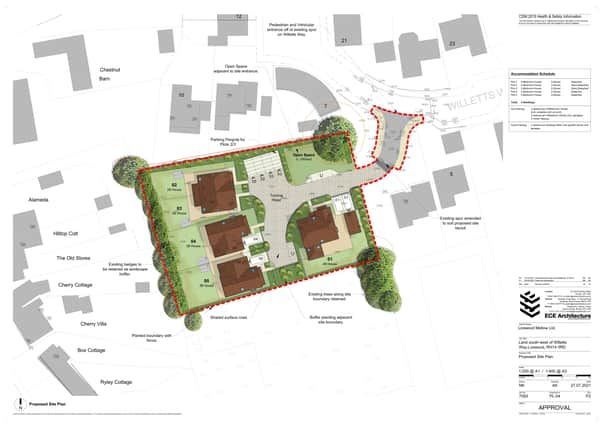 Plans near Willetts Way would see five new houses being built. SUS-210311-110632001