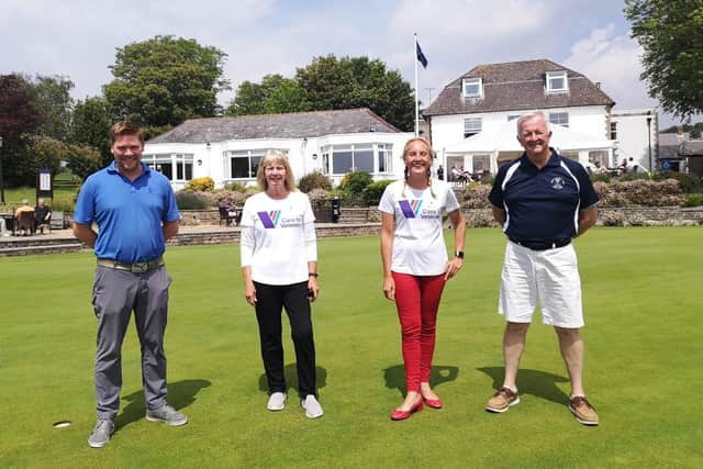 Charity AM-AM organisers Matt Bolton, Worthing Golf Club golf operations manager, Hilary and Christine from Care for Veterans and club captain Ivor Lane
