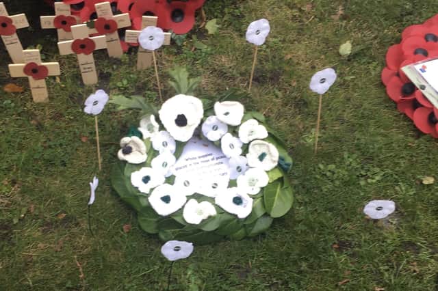 Red and white poppies for Remembrance