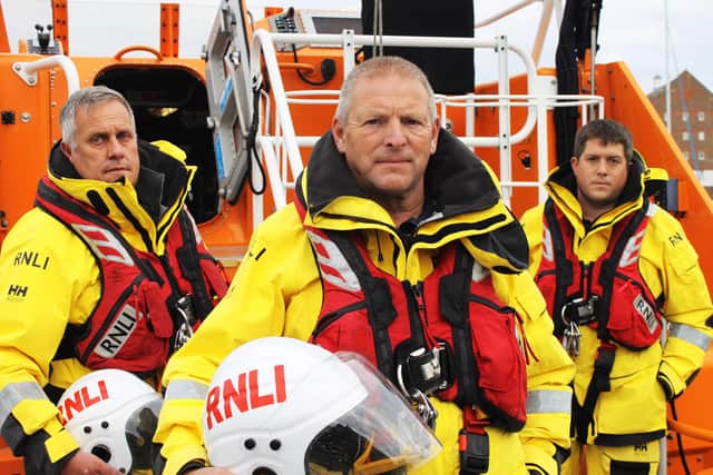 The Eastbourne RNLI team. Photo from Saving Lives At Sea. SUS-210511-102639001