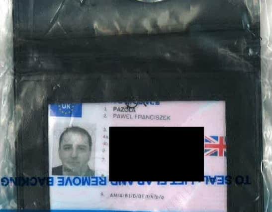 Fake police ID used by Pazola. Picture from Met Police SUS-210611-100450001
