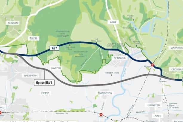 The proposed route for the 'grey' option