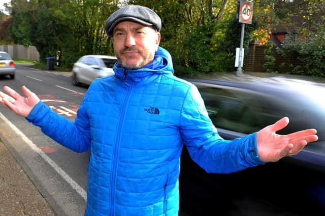 Simon Pockett is calling for speed cameras to be installed to enforce the speed limit on a section of Lewes Road. Picture: Steve Robards, SR2111061.