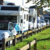 Caravan parking and fly tipping on Broadwater Green. Pic S Robards SR2111052 SUS-210611-164355001