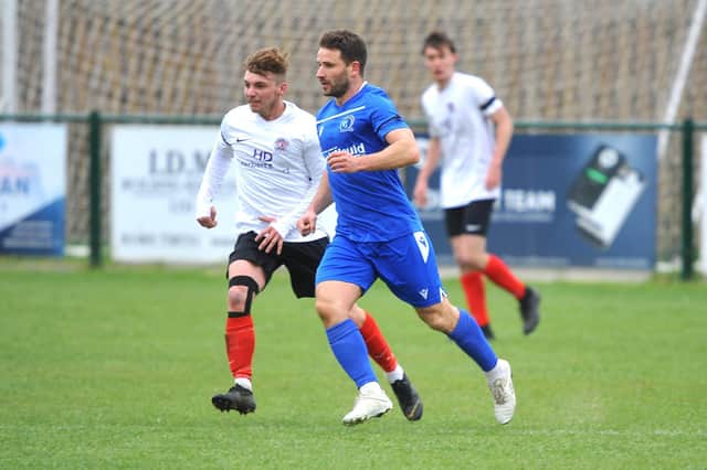 Jamie Taylor put in a man of the match display in Broadbridge Heath's dramatic win over SCFL Premier title favourites Saltdean United. Picture by Steve Robards