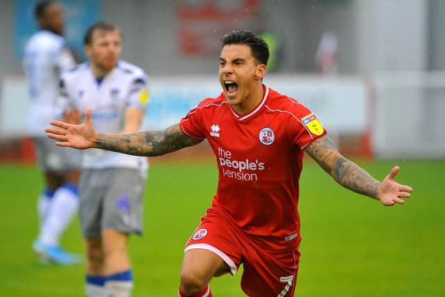 Reece Grego-Cox was back on the pitch for Crawley after 620 days out injured