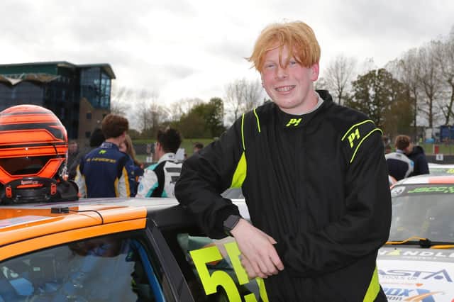 Crawley teenager Charlie Hand completed a record-breaking season by securing the 2021 Junior Saloon Car Championship in the final round at Brands Hatch. Pictures by Graham Holbon