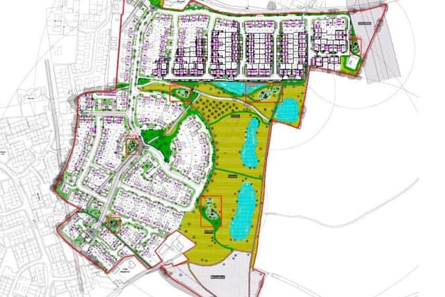 Proposed site layout of the Hailsham development for 300 homes