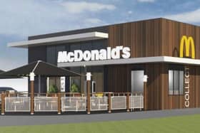 An artist's impression of the proposed McDonald's restaurant and drive-thru at Billingshurst