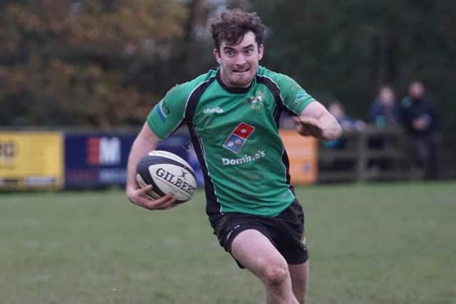 Sean Crozier with ball in Heathfield RFC's 55-5 win over Maidstone / Picture: Roger Cuming