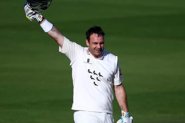 Michael Yardy, pictured celebrating his century against Yorkshire in 2015, has been appointed Sussex Cricket’s new academy director and will take up the role next month. Picture by Charlie Crowhurst/Getty Images