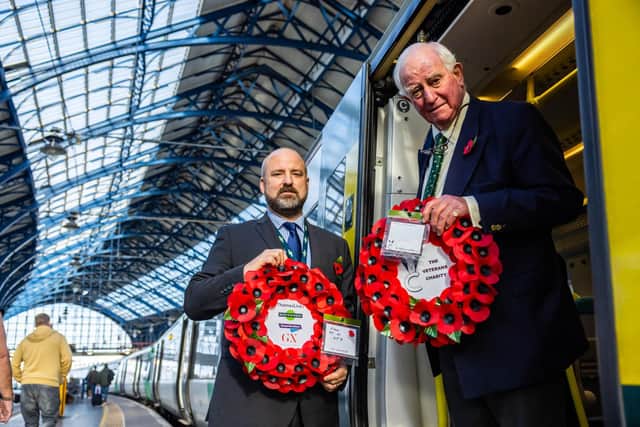 Ian Henderson (right) and Nick Parker, Southern Head of Stations, at Brighton station.                                                          Photo: Ciaran McCrickard/PA Wire