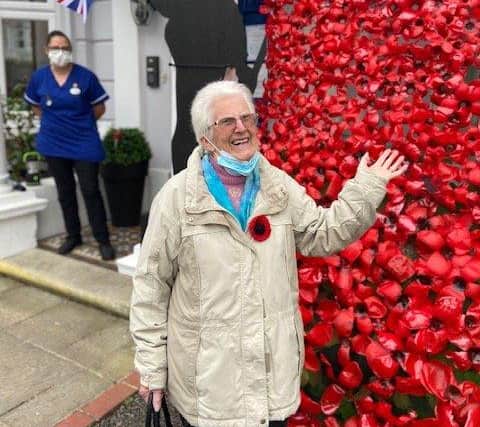 Residents and staff members at Avon Manor care home in Worthing have built a poppy display in honour of Remembrance Day