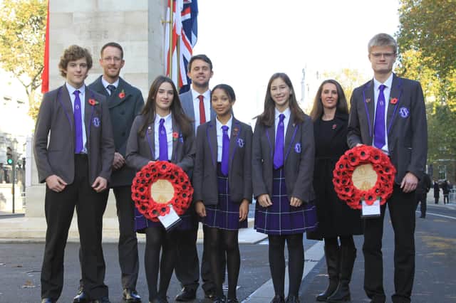 Worthing High School students laid wreaths at the Cenotaph in London on Armistice Day
